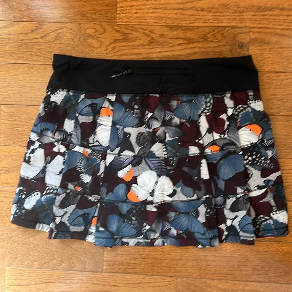 🖤LULULEMON PACE RIVAL SKIRT/SKORT*TALL-BIGGIE SO FLY BUTTERFLY PIZZAZ/BLACK-8🖤 - Picture 4 of 15
